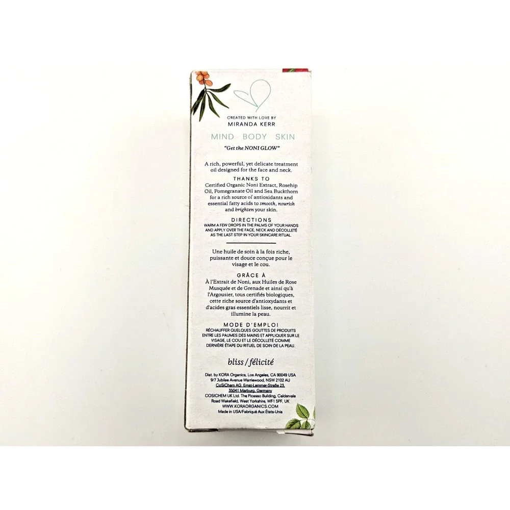 KORA Organics Noni Glow Face Oil Nourish, Smooth, & Brighten 1.01 oz/ 30 ml New - Picture 4 of 7